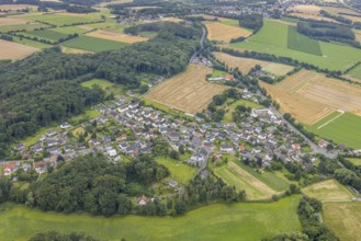 Aerial view, housing estate Am bush, bush, Unna, Ruhr area, North Rhine-Westphalia, Germany, DE,