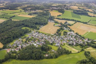 Aerial view, housing estate Am bush, bush, Unna, Ruhr area, North Rhine-Westphalia, Germany, DE,