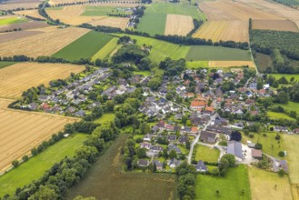 Aerial view, local view Kessebüren with country house Ententeich, Unna, Ruhr area, North