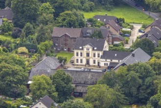 Aerial view, Landhaus Ententeich, Kessebüren, Unna, Ruhr area, North Rhine-Westphalia, Germany, DE,