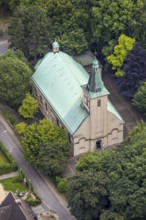 Aerial view, Catholic Church of St. Peter and Paul, Hemmerde, Unna, Ruhr area, North