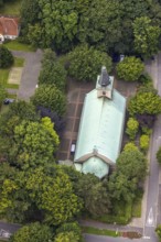 Aerial view, Catholic Church of St. Peter and Paul, Hemmerde, Unna, Ruhr area, North