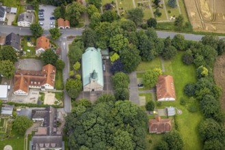 Aerial view, Catholic Church of St. Peter and Paul, Hemmerde, Unna, Ruhr area, North