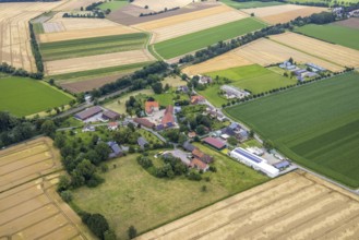 Aerial view, architectural monument, Haus Westhemmerde, farm, Westhemmerde, Unna, Ruhr area, North