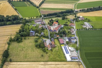 Aerial view, architectural monument, Haus Westhemmerde, farm, Westhemmerde, Unna, Ruhr area, North