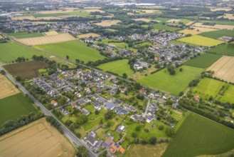 Aerial view, local view Mühlhausen, Unna, Ruhr area, North Rhine-Westphalia, Germany, DE, Europe,