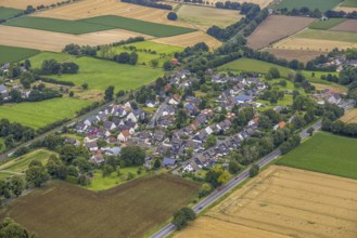 Aerial view, local view Mühlhausen, Unna, Ruhr area, North Rhine-Westphalia, Germany, DE, Europe,