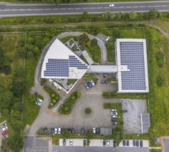 Aerial view, company building PVS / Westfalen-Süd rkV medical billing, Ülzen, Unna, Ruhr area,