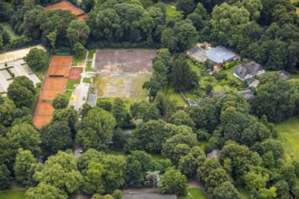 Aerial view, spa garden, Königsborn, Unna, Ruhr area, North Rhine-Westphalia, Germany, DE, Europe,