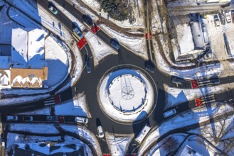 Aerial view, roundabout Hansastraße, Unna, Ruhr area, North Rhine-Westphalia, Germany, DE, Europe,