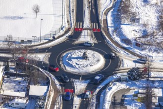 Aerial view, roundabout Viktoriastraße, Unna, Ruhr area, North Rhine-Westphalia, Germany, DE,