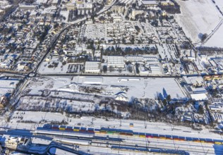 Aerial view, construction area Viktoriastrasse, Unna, Ruhr area, North Rhine-Westphalia, Germany,