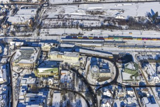 Aerial view, Unna railway station, Viktoriastrasse development area for office building, St.
