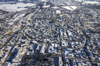 Aerial view, city centre, city, old town, Wallring, Unna, Ruhr area, North Rhine-Westphalia,