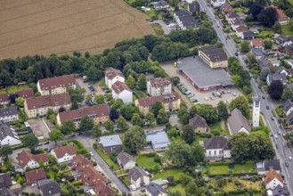 Aerial view, Edeka supermarket, Friedenskirche Maßen, Maßen, Unna, Ruhr area, North