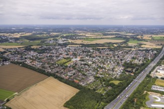 Aerial view, view of Maßen on the A1 motorway, Maßen, Unna, Ruhr area, North Rhine-Westphalia,