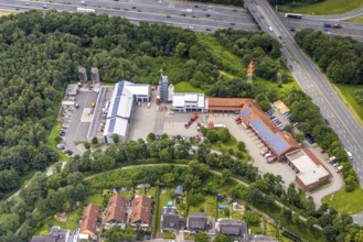 Aerial photo, control centre fire brigade and rescue service district Unna, at the motorway A1 and