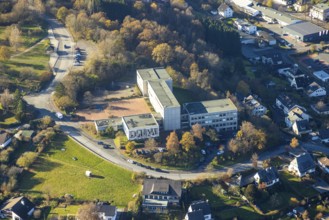 Aerial photo, secondary school in Sundern, Sauerland, North Rhine-Westphalia, Germany, education,
