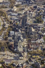 Aerial view, St. Johannes Church and local view Sundern, Sundern, Sauerland, North