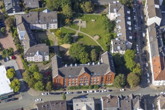 Aerial view, house at Potthoffstraße in the district Öhde in Schwelm, Ruhr area, North