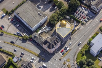 Aerial view, new building Diyanet-Turkish Islamic Cultural Association Schwelm in the district Loh