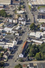 Aerial view, Berliner Straße in the district Lindenberg in Schwelm, Ruhr area, North