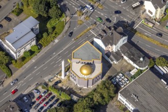 Aerial view, new mosque building, new building Diyanet-Turkish Islamic Cultural Association Schwelm