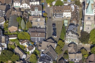 Aerial view, Altmarkt at the evang. Christuskirche in Schwelm, Ruhr area, North Rhine-Westphalia,