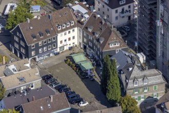 Aerial view, Altmarkt at the evang. Christuskirche in Schwelm, Ruhr area, North Rhine-Westphalia,