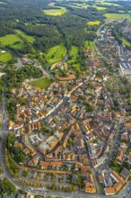 Aerial view, Burgsteinfurt Castle, also known as Steinfurt Castle, in the Burgsteinfurt district of