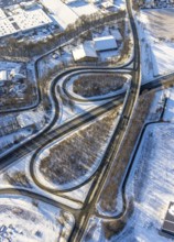 Aerial view, new construction - construction site in the industrial area - industrial area