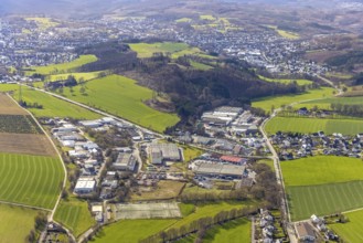 Aerial view, commercial area Selschede, Hanns-Martin-Schleyer-Straße, Westenfeld, Sundern,