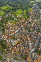 Aerial view, Burgsteinfurt Castle, also known as Steinfurt Castle, in the Burgsteinfurt district of