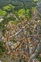 Aerial view, Burgsteinfurt Castle, also known as Steinfurt Castle, in the Burgsteinfurt district of