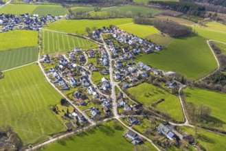 Aerial view, aerial view Westenfeld, Sundern, Sauerland, North Rhine-Westphalia, Germany, DE,