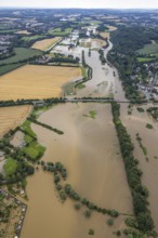 Aerial photo, Ruhr flood, Schwerte, Ruhr area, North Rhine-Westphalia, Germany, DE, Europe,