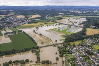 Aerial photo, Ruhr flood, Wandhofen, Schwerte, Ruhr area, North Rhine-Westphalia, Germany, DE,