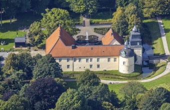 Aerial view, Schloss Haus Martfeld in the district of Lindenberg in Schwelm, Ruhr area, North