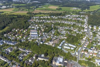 Aerial view, local view and residential area Loh at the Hattinger Straße as well as renovation of