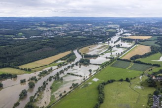 Aerial photo, Ruhr flood, Geisecke, Schwerte, Ruhr area, North Rhine-Westphalia, Germany, DE,