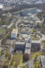 Aerial photograph, University of Siegen Campus Hölderlin, Weidenau-Haardter Berg, Siegen,
