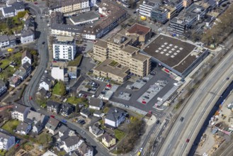 Aerial photo, Rathuas Geisweid, Lindenplatz, Geisweid-Ruhrst, Siegen, Siegerland, North