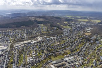 Aerial view, local view Geisweid-Wenscht, Siegen, Siegerland, North Rhine-Westphalia, Germany, DE,