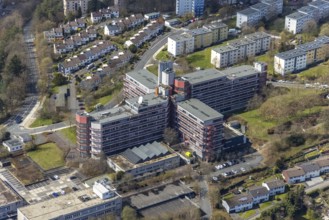 Aerial photograph, University of Siegen Campus Hölderlin, Weidenau-Haardter Berg, Siegen,