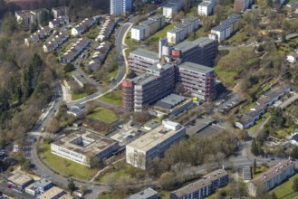 Aerial photograph, University of Siegen, Campus Hölderlin, Weidenau-Haardter Berg, Siegen,