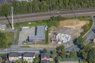 Aerial view, construction site Red Cross Am Ochsenkamp next to the Technical Relief Organisation