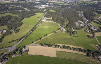 Aerial view, meadows and fields between Gevelsberger Straße and Schwelmer Straße in the district