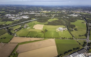 Aerial view, Farm Simon surrounded by meadows and fields between Gevelsberger Straße and Hattinger
