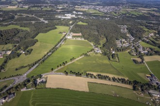 Aerial view, meadows and fields between Gevelsberger Straße and Schwelmer Straße in the district