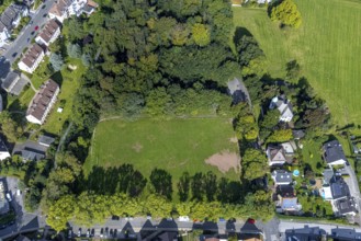 Aerial view, sports field in the Grothestraße forest at the corner of Drosselweg in Schwelm, Ruhr